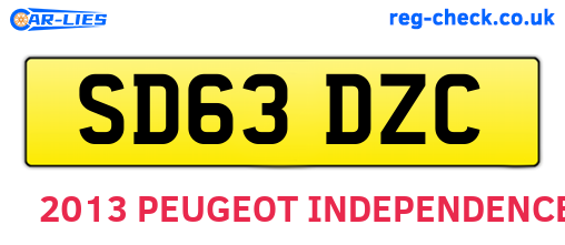 SD63DZC are the vehicle registration plates.