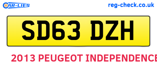 SD63DZH are the vehicle registration plates.