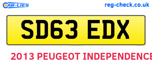 SD63EDX are the vehicle registration plates.