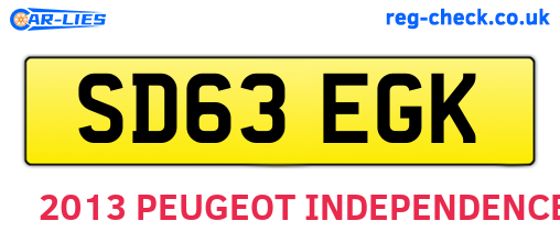 SD63EGK are the vehicle registration plates.