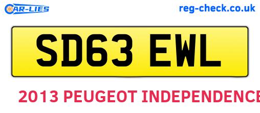 SD63EWL are the vehicle registration plates.