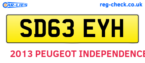 SD63EYH are the vehicle registration plates.