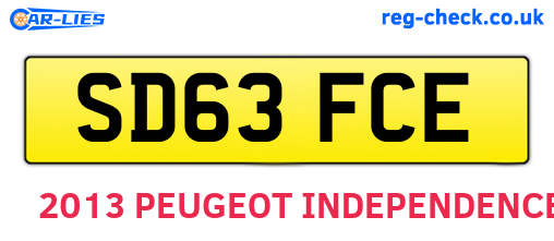 SD63FCE are the vehicle registration plates.