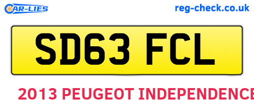 SD63FCL are the vehicle registration plates.