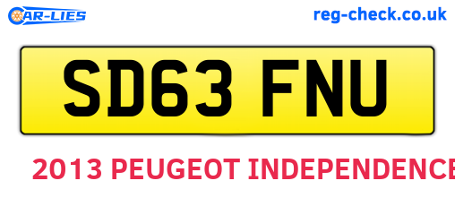 SD63FNU are the vehicle registration plates.
