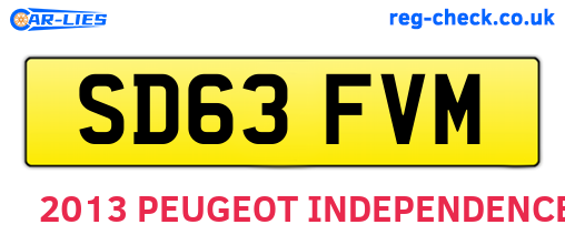 SD63FVM are the vehicle registration plates.