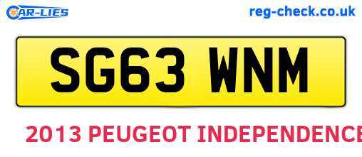 SG63WNM are the vehicle registration plates.