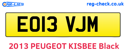 EO13VJM are the vehicle registration plates.
