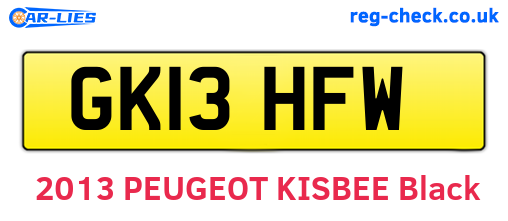 GK13HFW are the vehicle registration plates.