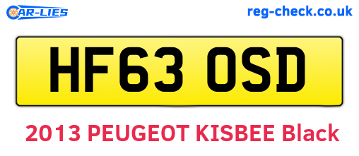 HF63OSD are the vehicle registration plates.