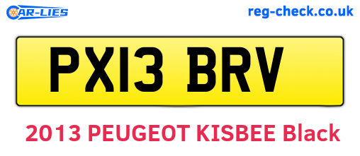 PX13BRV are the vehicle registration plates.