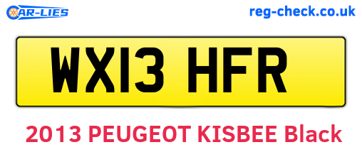 WX13HFR are the vehicle registration plates.