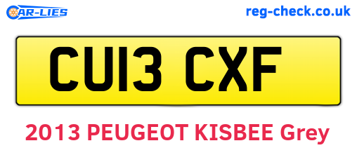CU13CXF are the vehicle registration plates.
