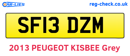 SF13DZM are the vehicle registration plates.