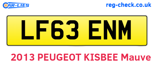 LF63ENM are the vehicle registration plates.