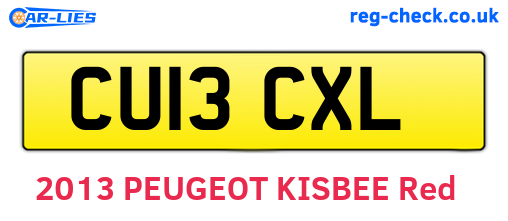 CU13CXL are the vehicle registration plates.