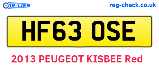 HF63OSE are the vehicle registration plates.