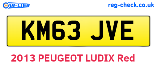 KM63JVE are the vehicle registration plates.