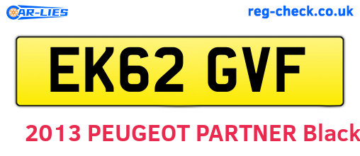 EK62GVF are the vehicle registration plates.