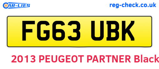 FG63UBK are the vehicle registration plates.