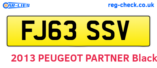 FJ63SSV are the vehicle registration plates.