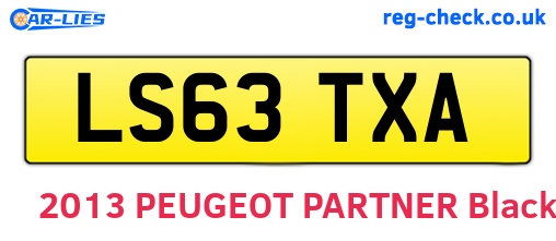 LS63TXA are the vehicle registration plates.