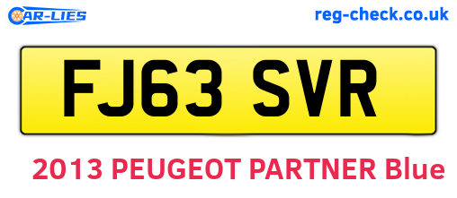 FJ63SVR are the vehicle registration plates.