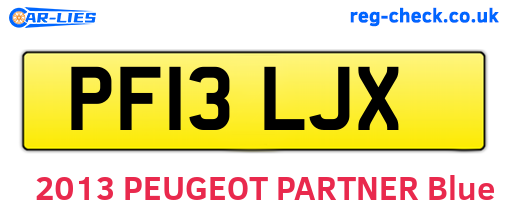 PF13LJX are the vehicle registration plates.