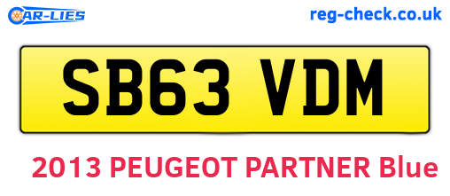 SB63VDM are the vehicle registration plates.