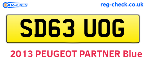 SD63UOG are the vehicle registration plates.
