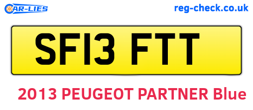 SF13FTT are the vehicle registration plates.