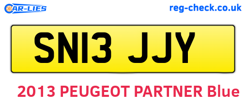 SN13JJY are the vehicle registration plates.