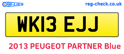 WK13EJJ are the vehicle registration plates.