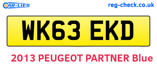 WK63EKD are the vehicle registration plates.