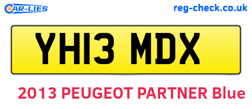 YH13MDX are the vehicle registration plates.