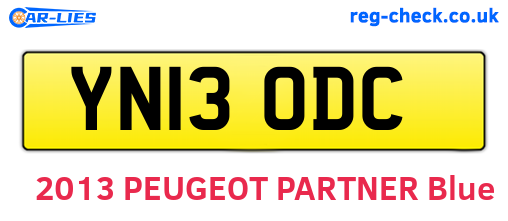 YN13ODC are the vehicle registration plates.