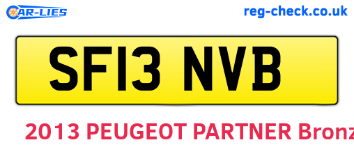 SF13NVB are the vehicle registration plates.
