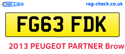 FG63FDK are the vehicle registration plates.