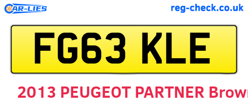 FG63KLE are the vehicle registration plates.