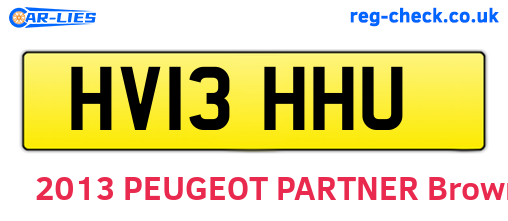 HV13HHU are the vehicle registration plates.