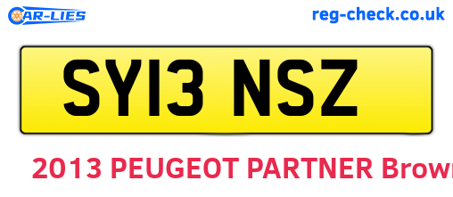 SY13NSZ are the vehicle registration plates.