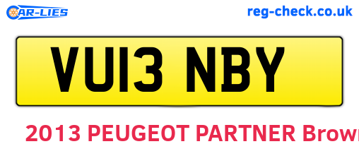 VU13NBY are the vehicle registration plates.