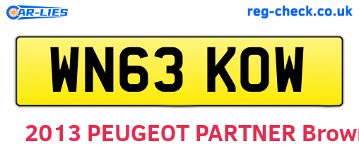 WN63KOW are the vehicle registration plates.