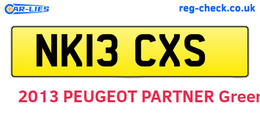 NK13CXS are the vehicle registration plates.