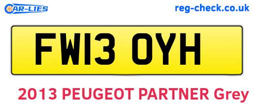 FW13OYH are the vehicle registration plates.