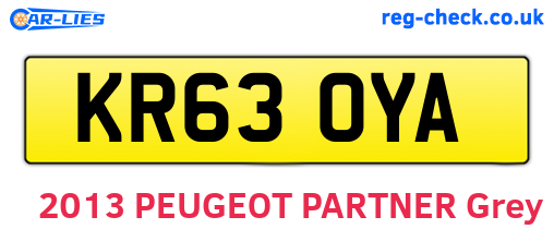 KR63OYA are the vehicle registration plates.