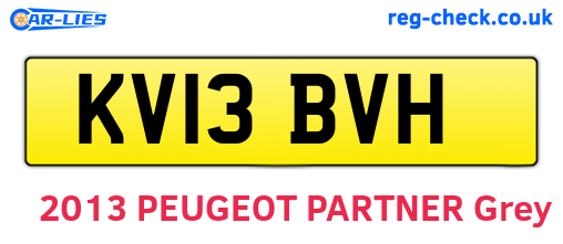 KV13BVH are the vehicle registration plates.