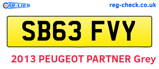 SB63FVY are the vehicle registration plates.