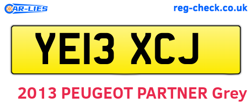 YE13XCJ are the vehicle registration plates.