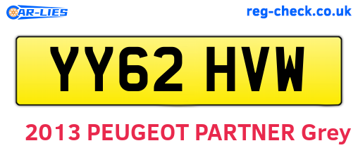 YY62HVW are the vehicle registration plates.